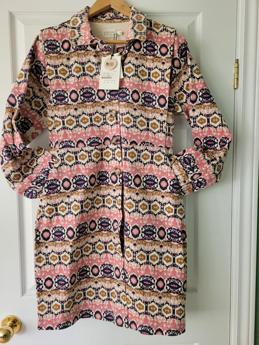 NWT Atelier Reve Pink Patterned Dress